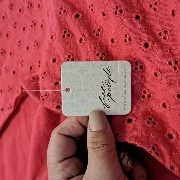 NWT Free People Puff Sleeve Eyelet Dress Size Large - Picture 9 of 10